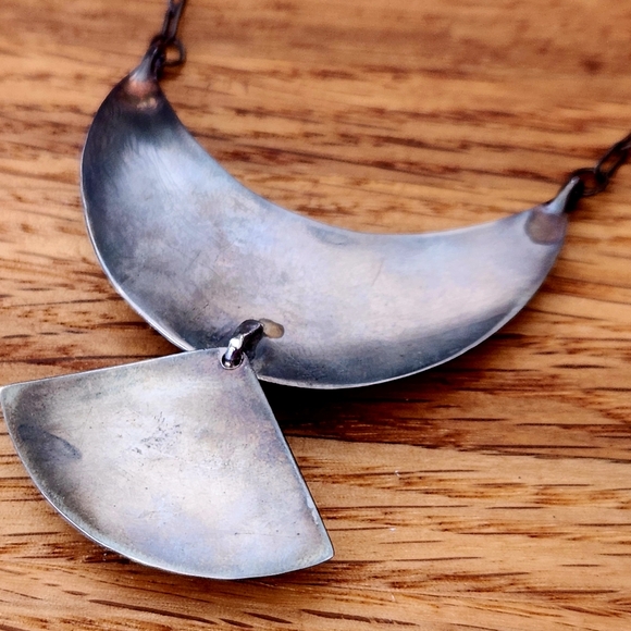 WOW! VINTAGE UNSIGNED NAVAJO RICHARD BEGAY Sterling Silver Multi-Stone Necklace - Picture 6 of 16